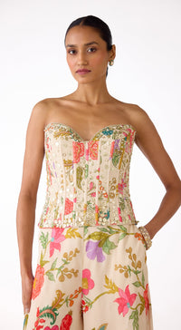 The Bloom Ivory Corset & Sharara Set