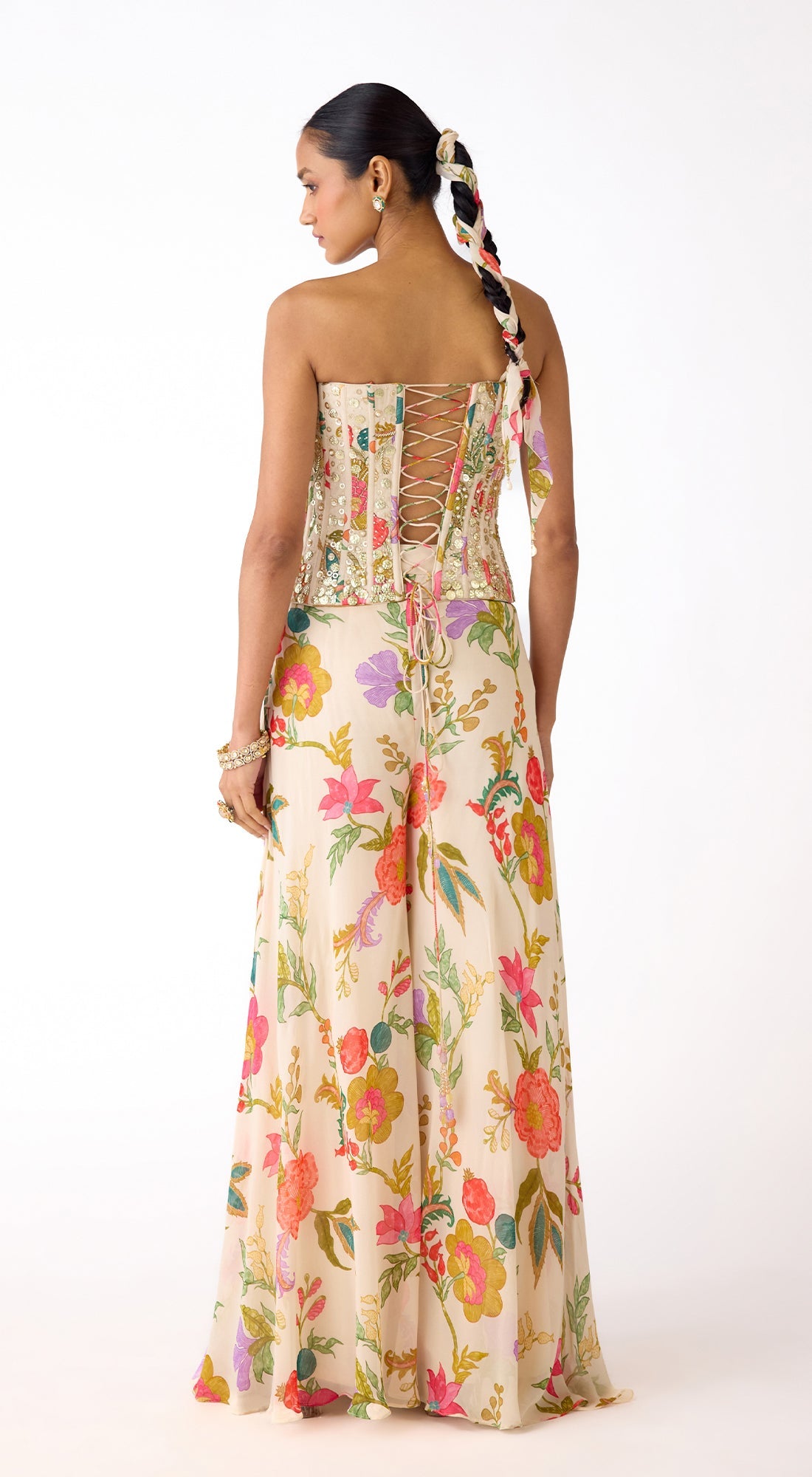 The Bloom Ivory Corset & Sharara Set