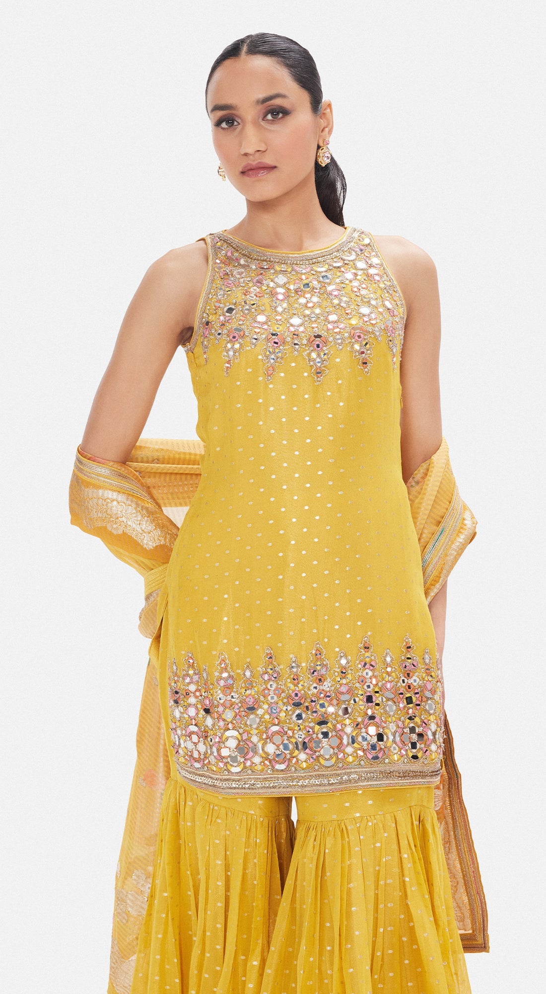 The Vintage Amber Sharara Set