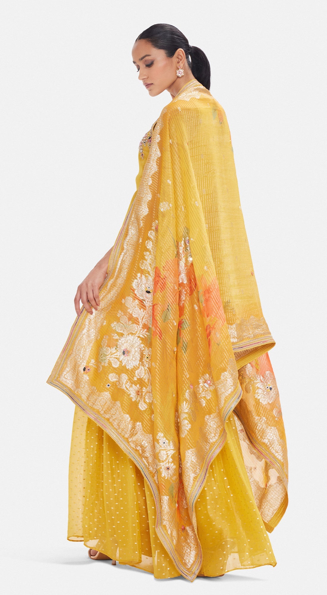 The Vintage Amber Sharara Set