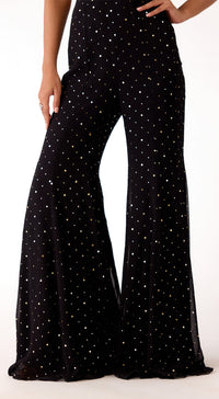 Black Mukaish Georgette Sharara Set