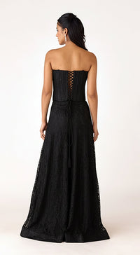 Black Chantilly Net Embroidered Sharara Set