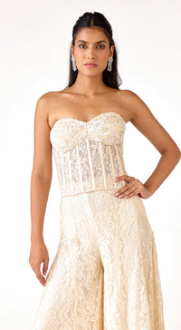 Ivory Chantilly Net Embroidered Sharara Set