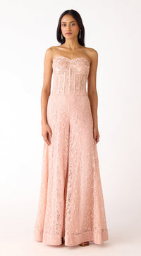 Peach Chantilly Net Embroidered Sharara Set