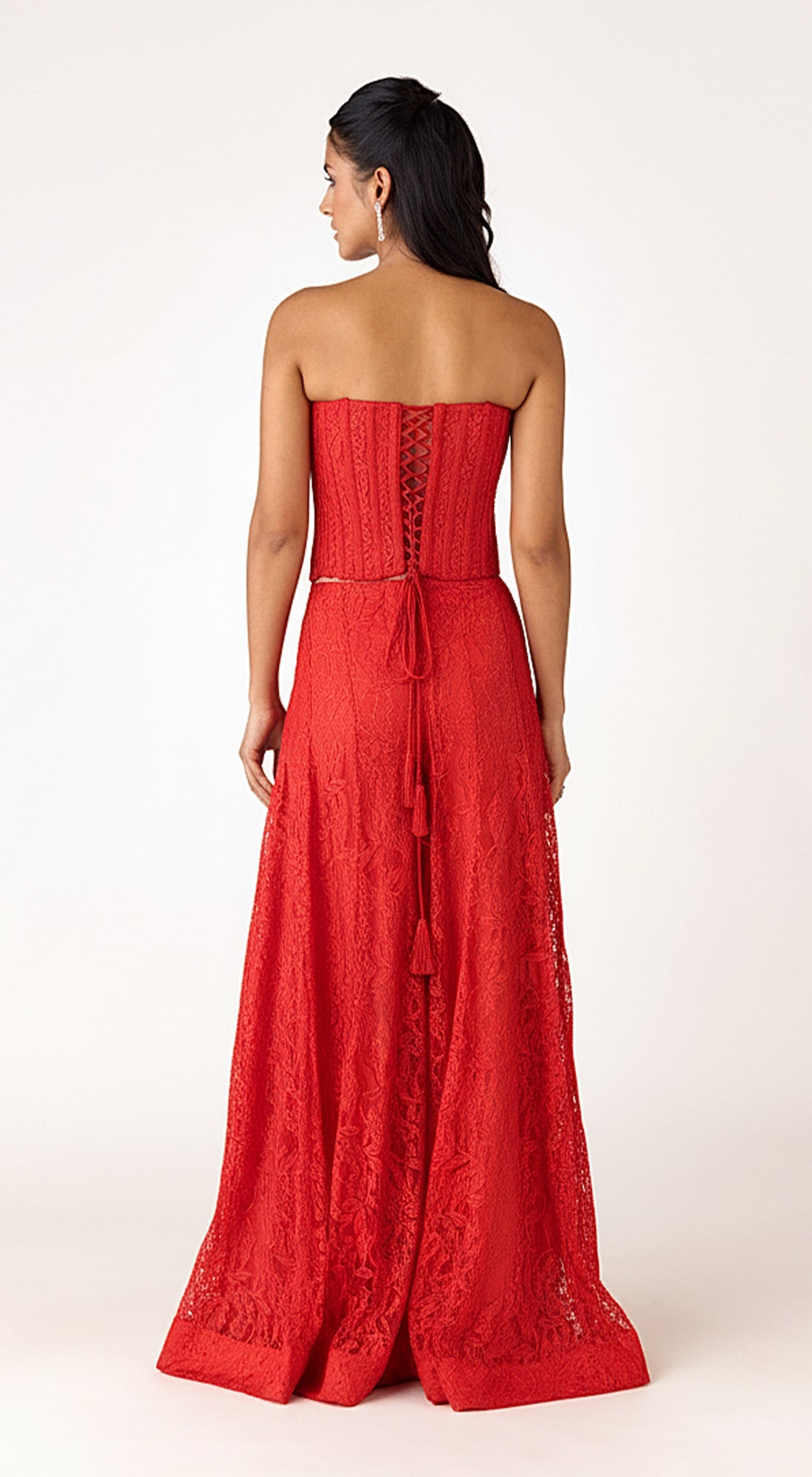 Black Chantilly Net Embroidered Sharara Set