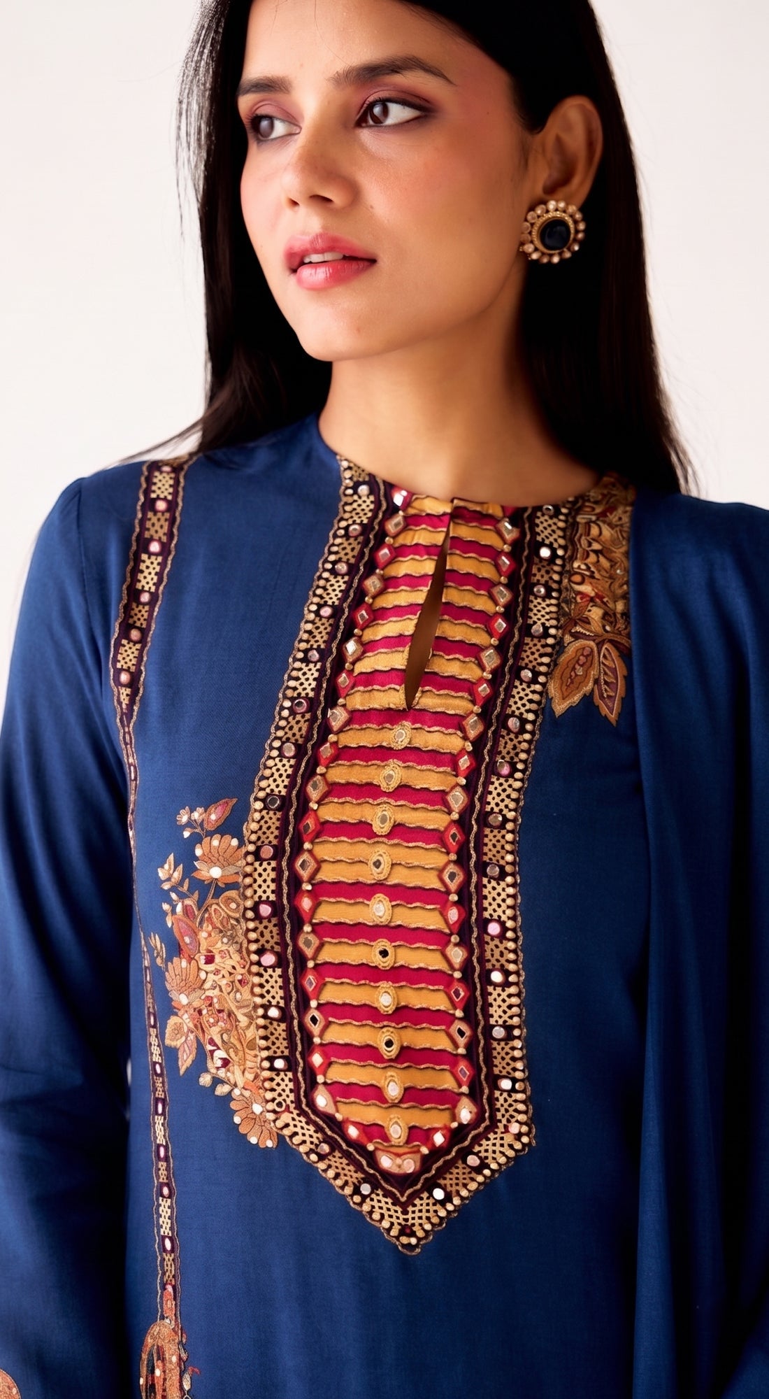 Blue Muslin Suit Set