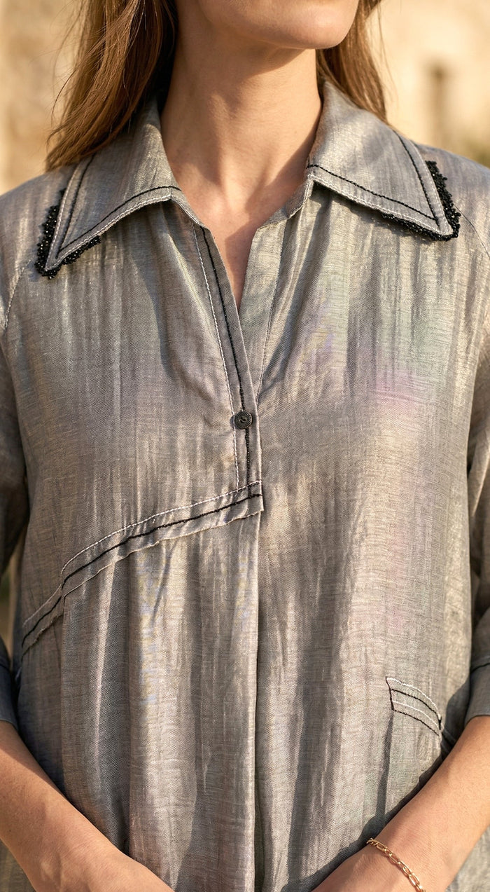 Aqua Drift Asymmetrical Shirt