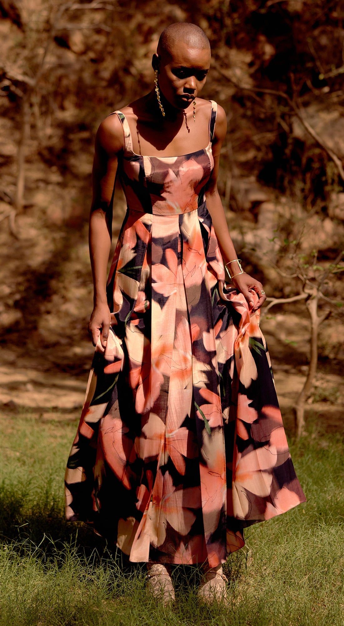 The Midnight Flora Muslin Dress