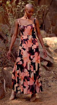 The Midnight Flora Muslin Dress