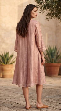 PINK METALLIC MIDI DRESS 3
