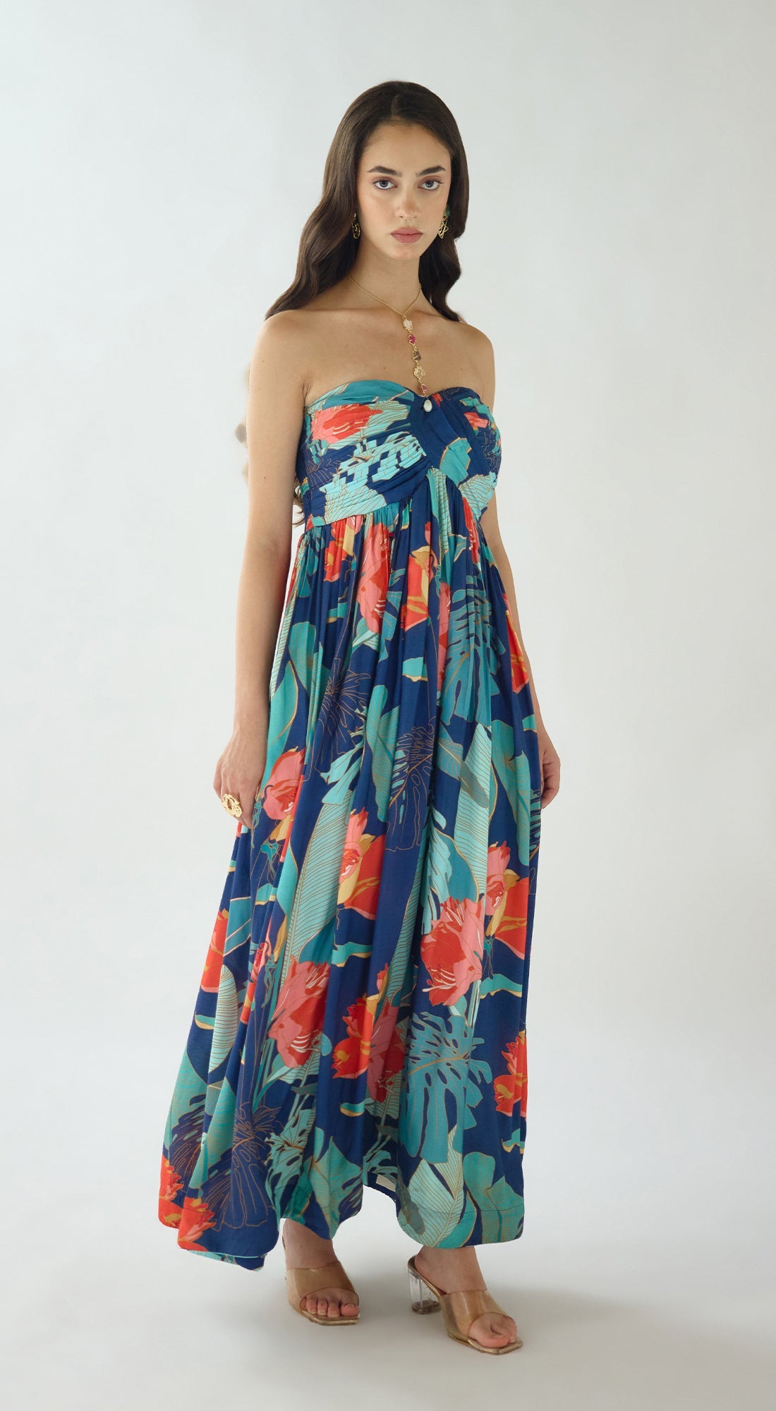 Blue Lagoon Bloom Muslin Dress