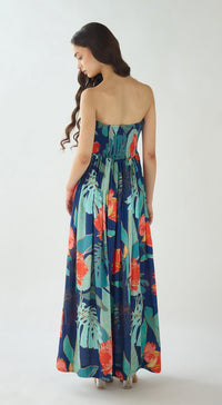 Blue Lagoon Bloom Muslin Dress