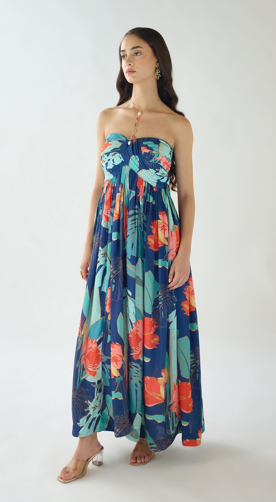 Blue Lagoon Bloom Muslin Dress