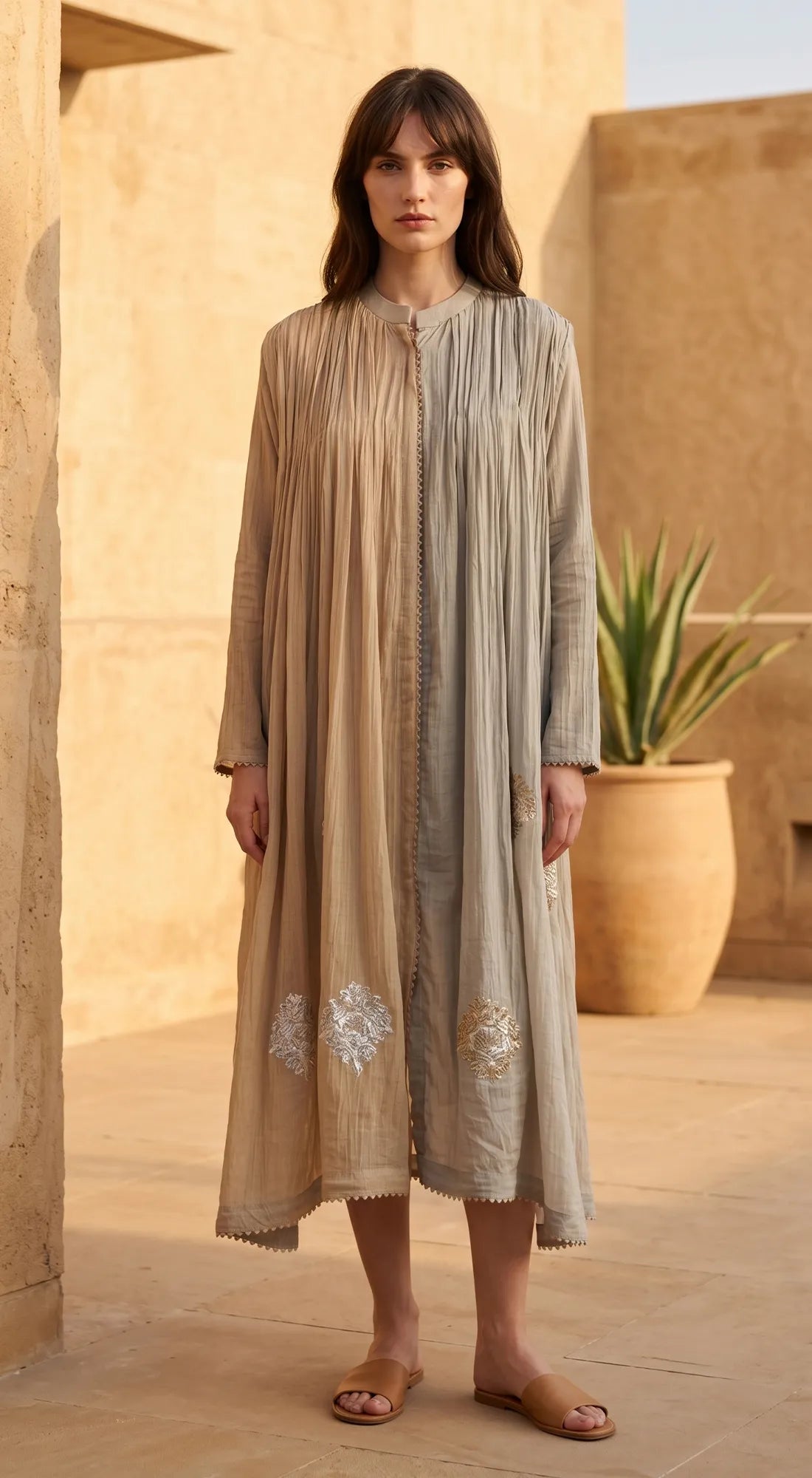 GREY COTTON MUL DRESS 1