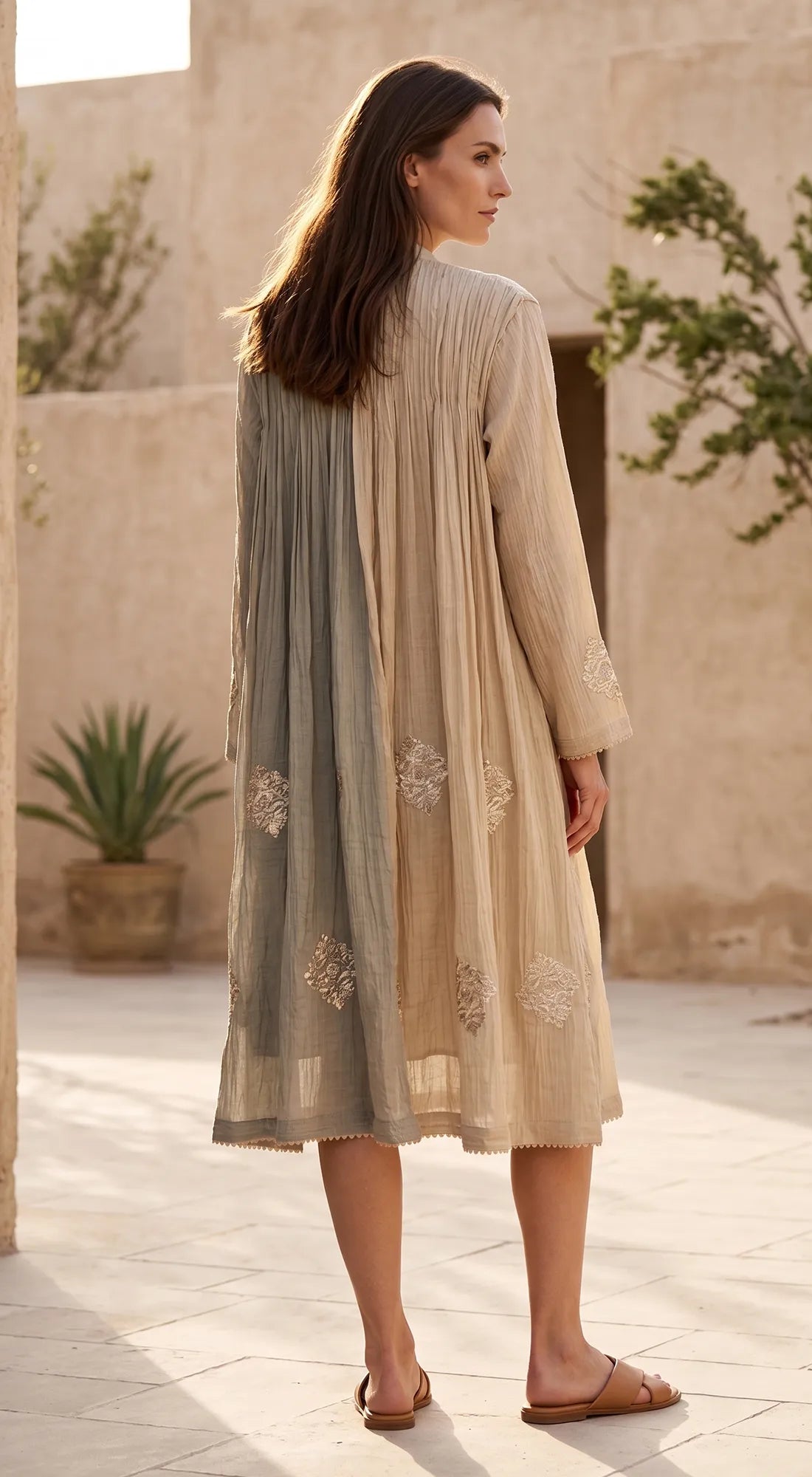 GREY COTTON MUL DRESS 3