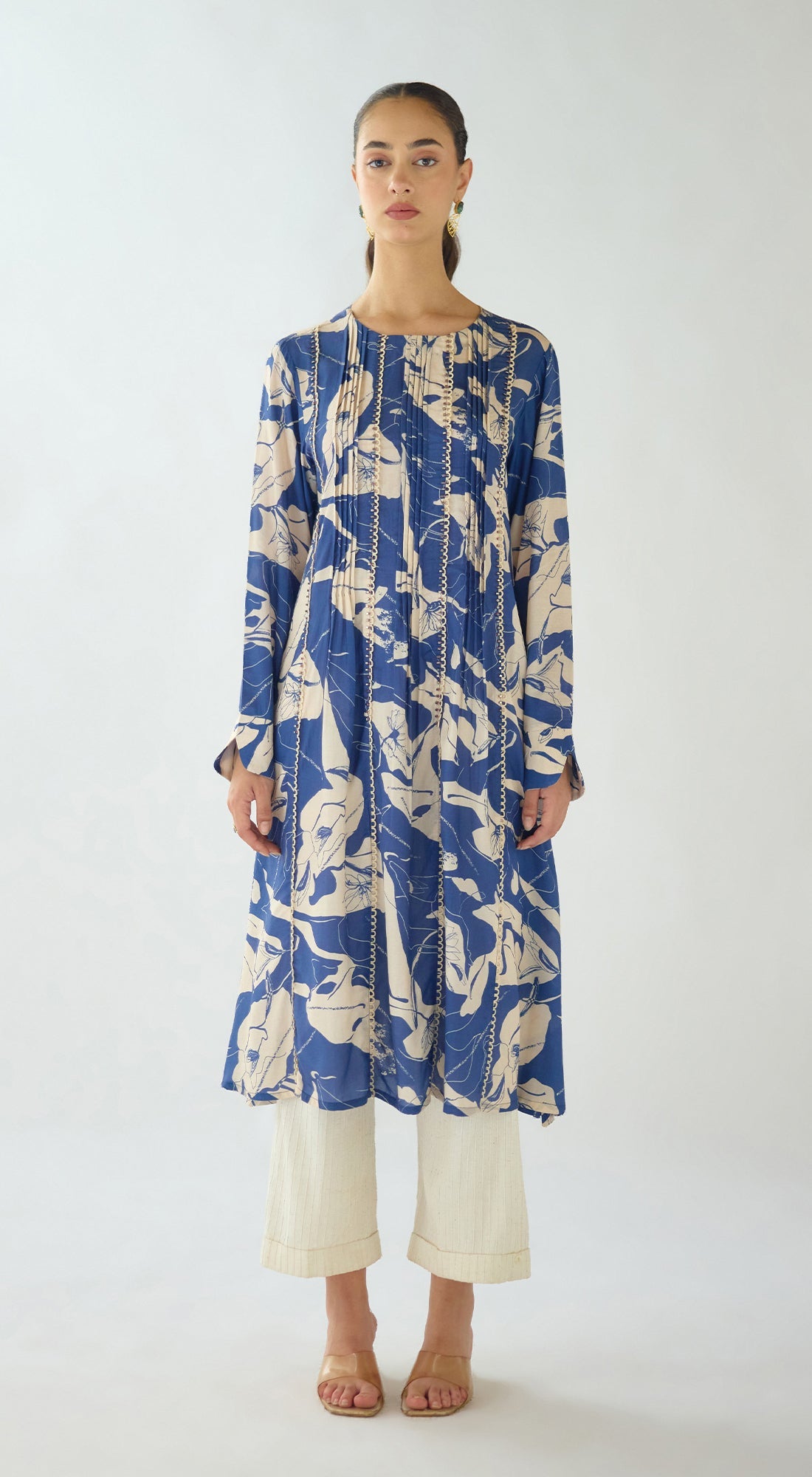 Indigo Blue Muslin Kurta Set