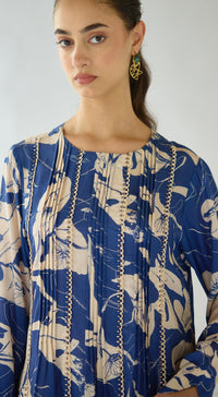 Indigo Blue Muslin Kurta Set