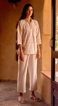 Ivory Desert Trot Linen Blend Shirt