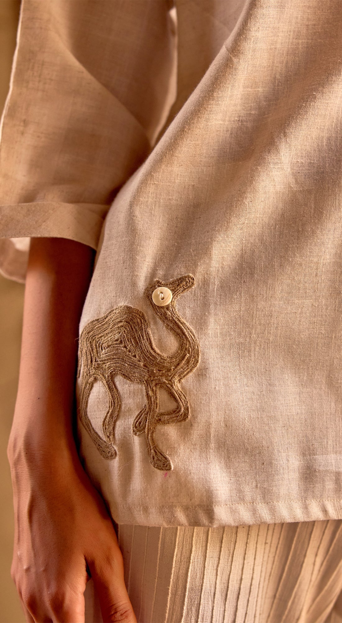 Ivory Desert Trot Linen Blend Shirt