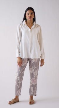 Ivory Cotton Blend Shirt