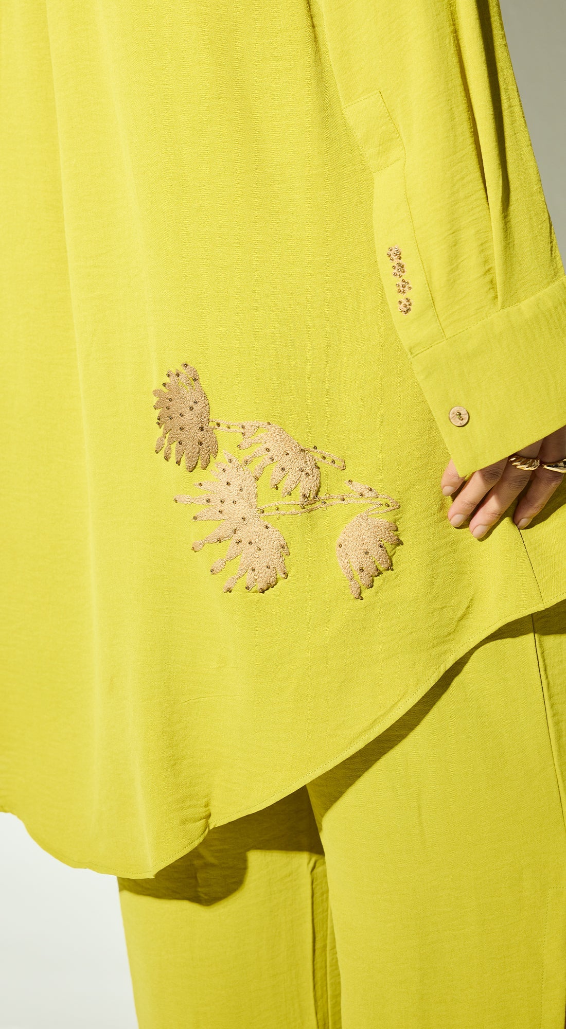 Lime Satin Co-ord Set