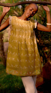 Lime Haven Cotton Embroidered Tunic