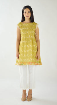 Lime Haven Cotton Embroidered Tunic