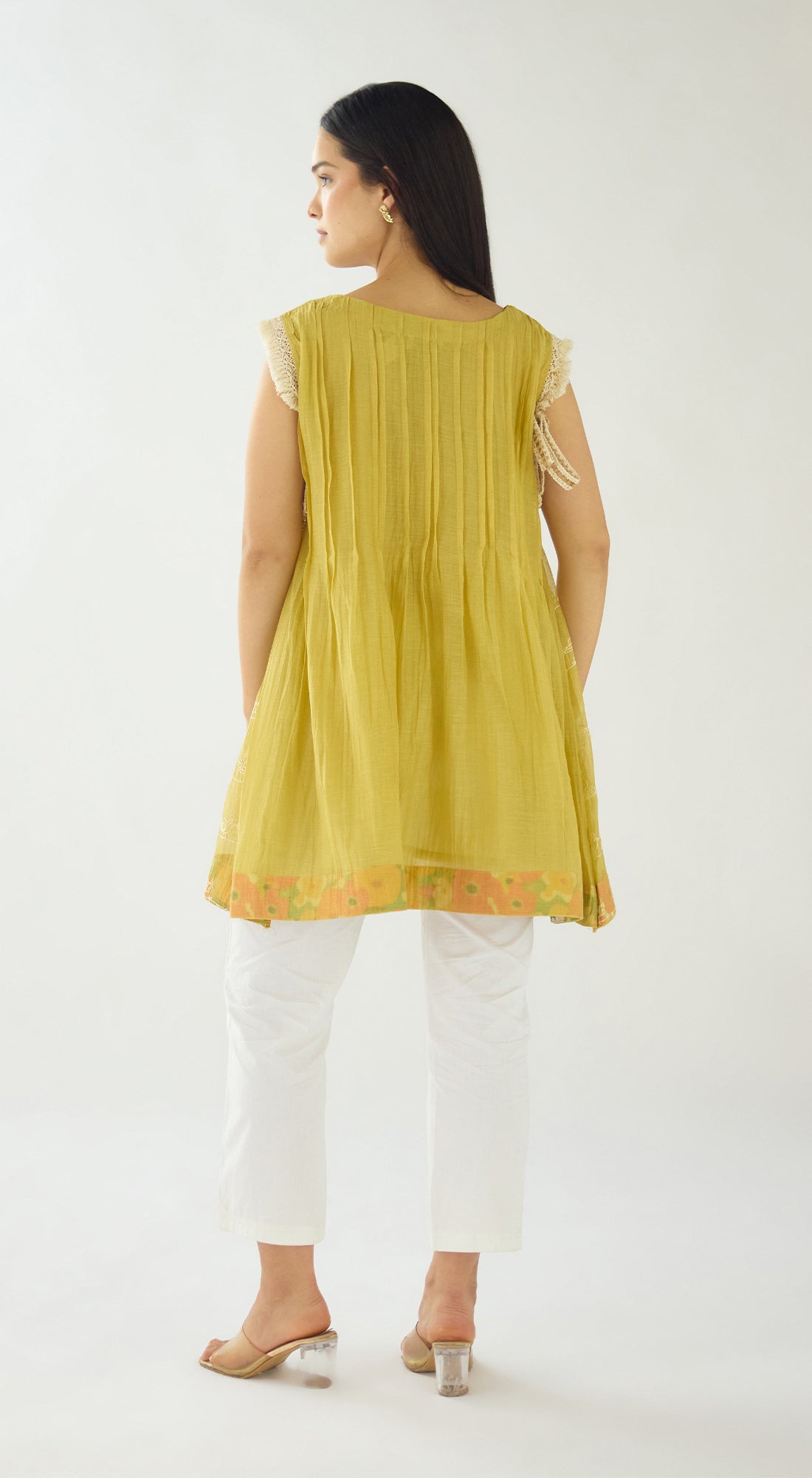 Lime Haven Cotton Embroidered Tunic