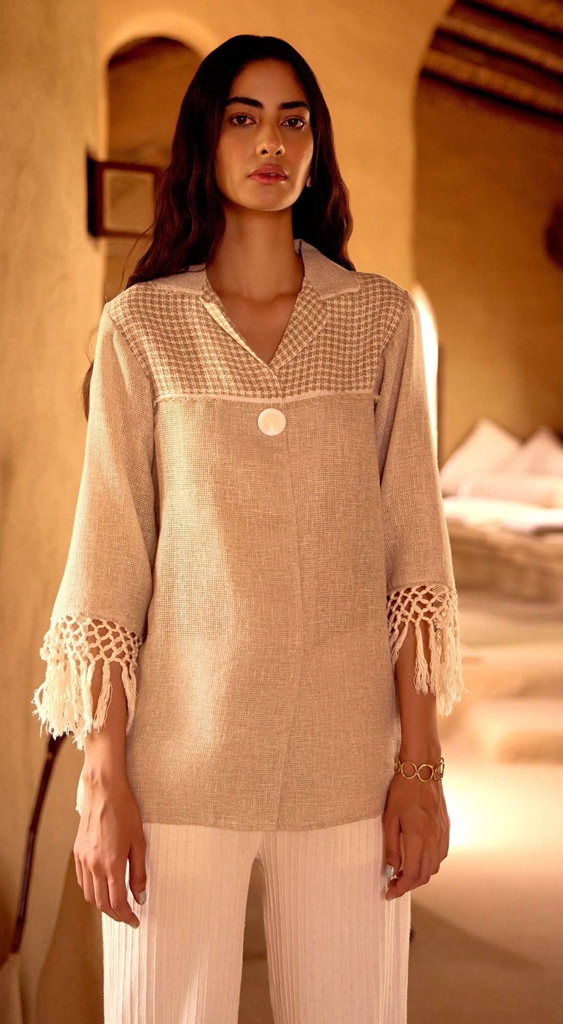 Ivory Stone Drift Jute Shirt