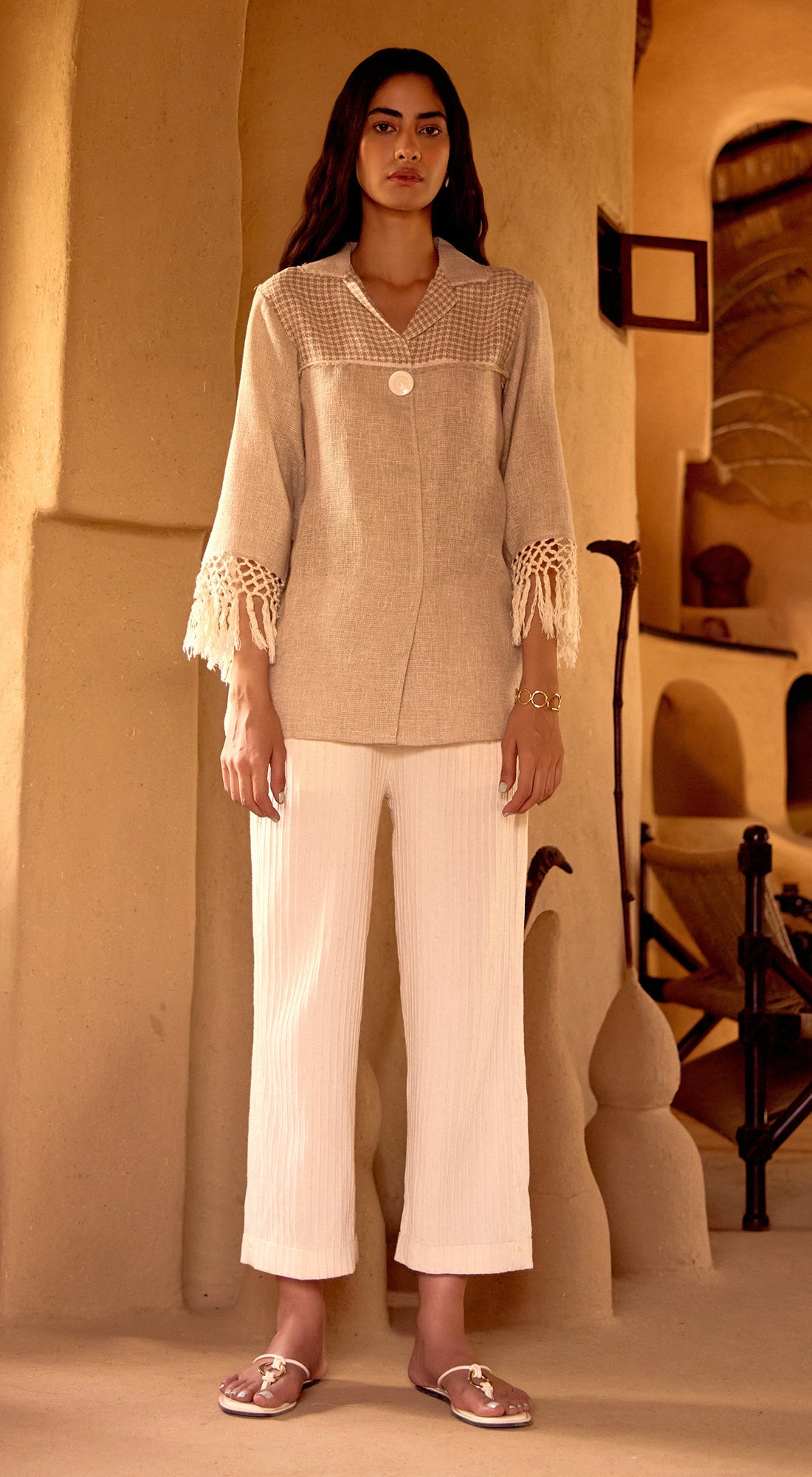Ivory Stone Drift Jute Shirt