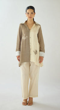 The Ivory Sandscript Muslin Shirt