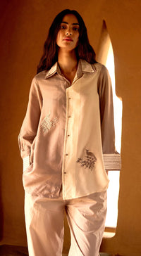 The Ivory Sandscript Muslin Shirt