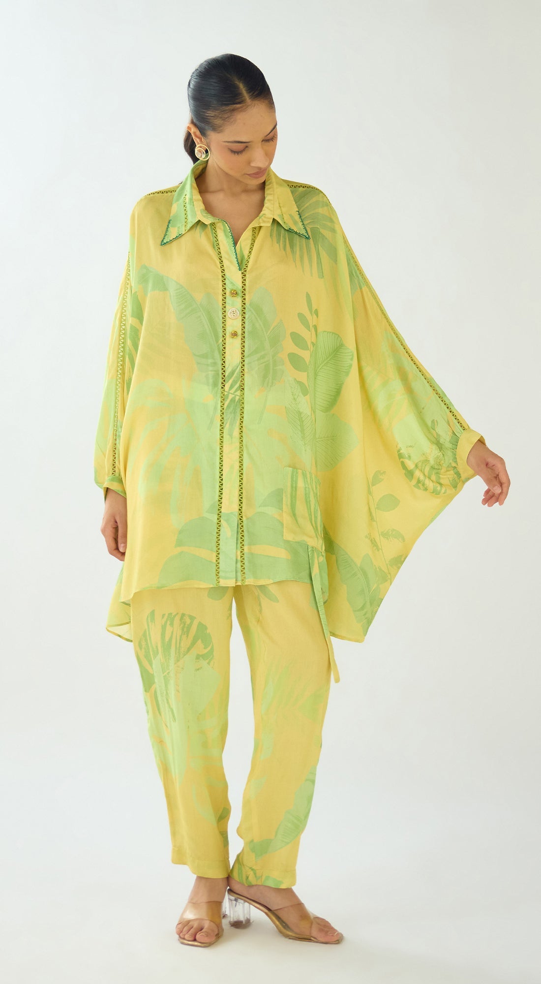 Lush Yellow Aura Muslin Co-ord Set