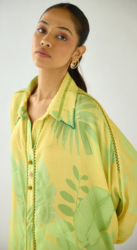 Lush Yellow Aura Muslin Co-ord Set