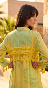 Yellow Muslin Palm Reverie Shirt