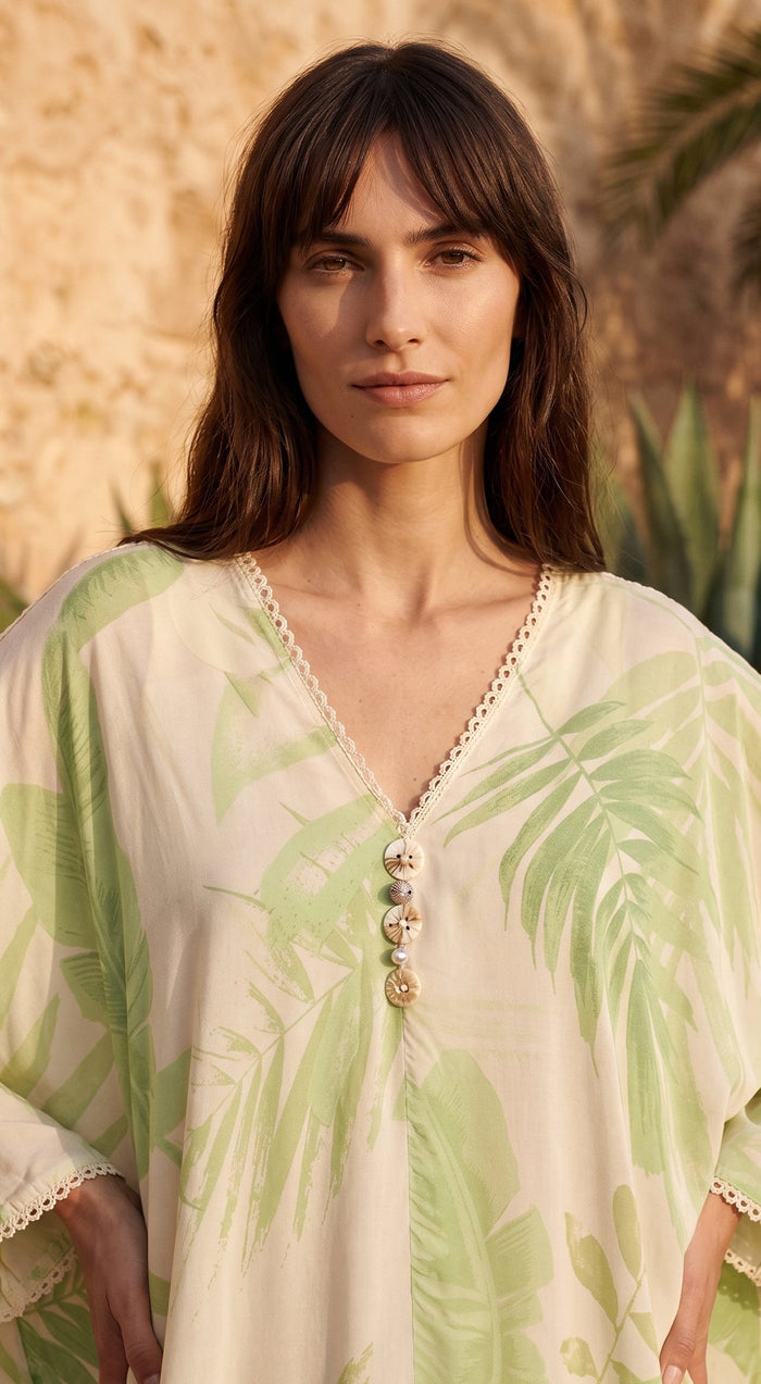 Ivory Muslin Palm Reverie Co-ord Set