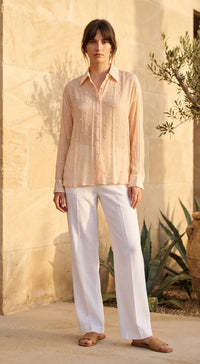PEACH EMBELLISHED SHIRT 1