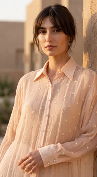PEACH EMBELLISHED SHIRT 2