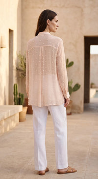 PEACH EMBELLISHED SHIRT 3