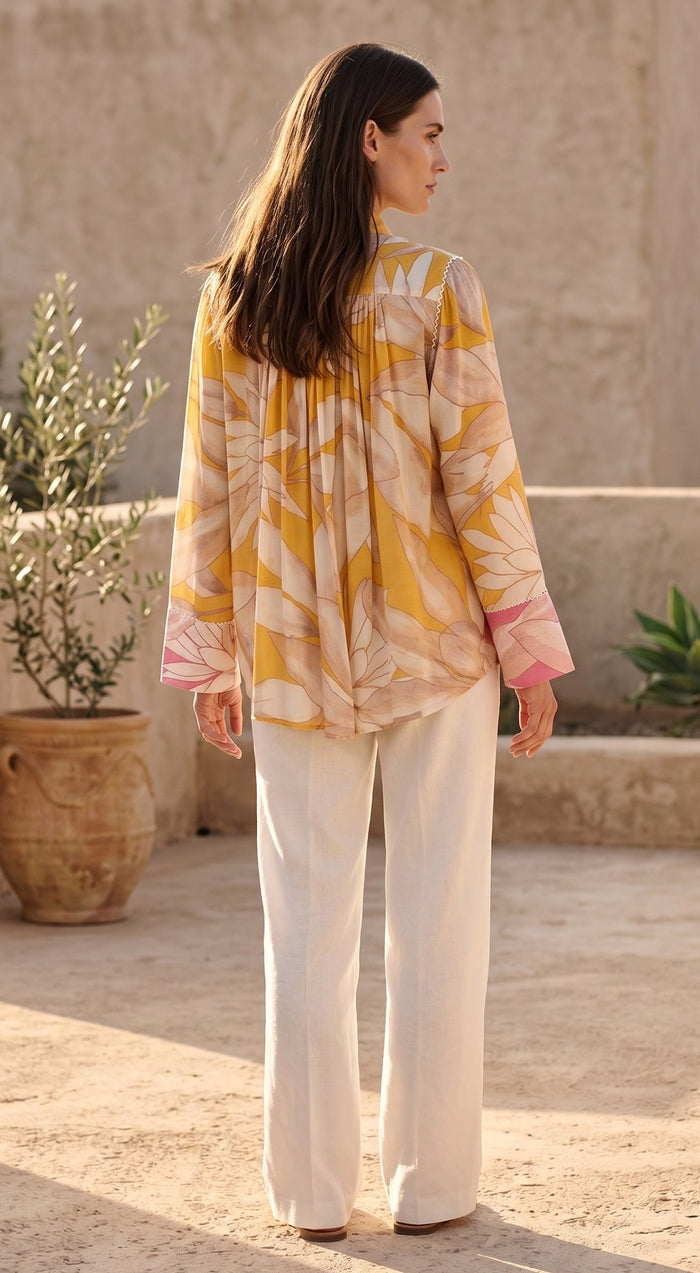 Mustard Muslin Bloom Shirt