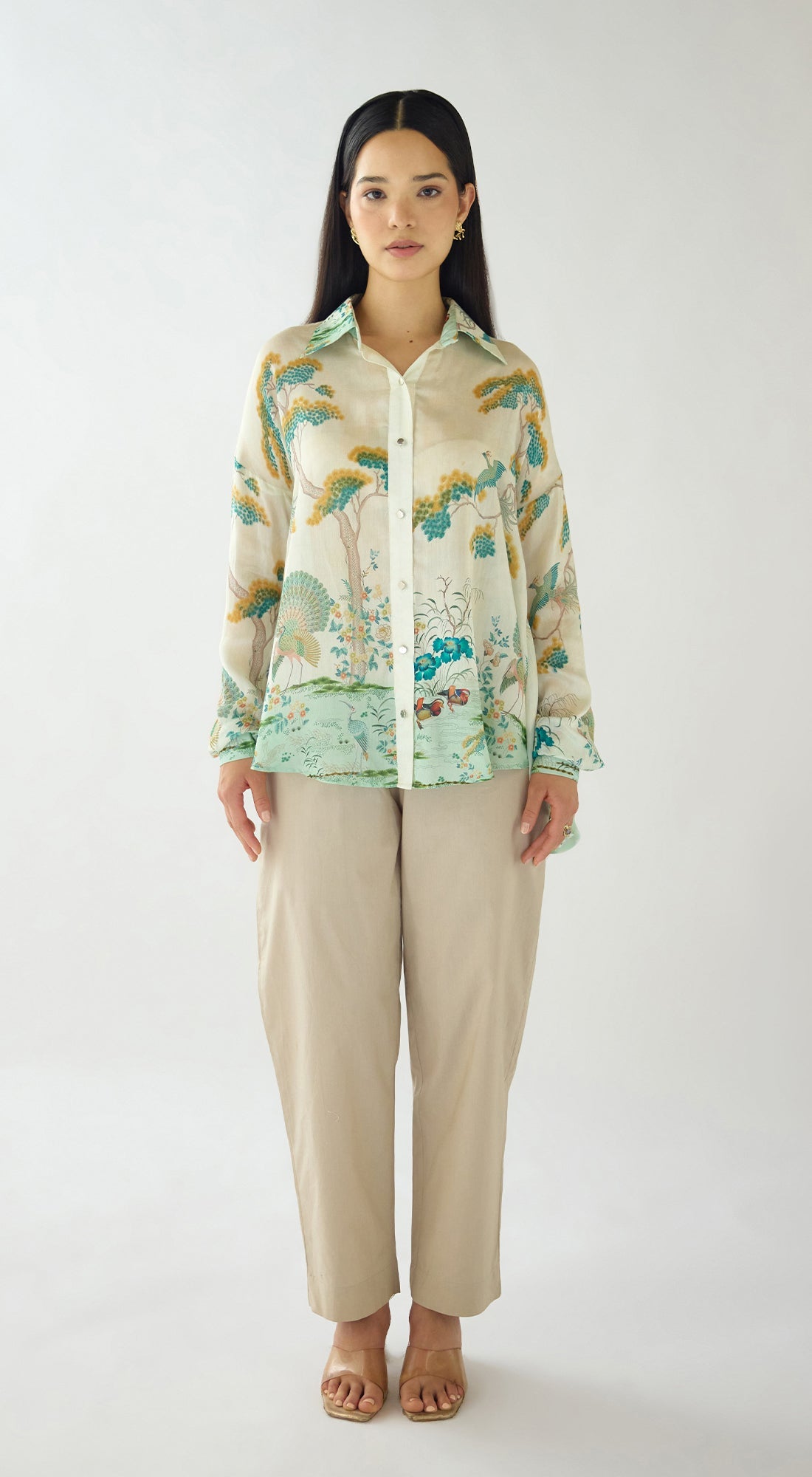 The Wild Silk Peacock Garden Shirt