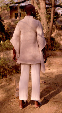 Ivory Stone Drift Embroidered Kaftan Top