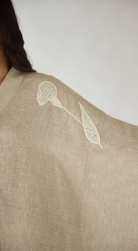 Ivory Stone Drift Embroidered Kaftan Top