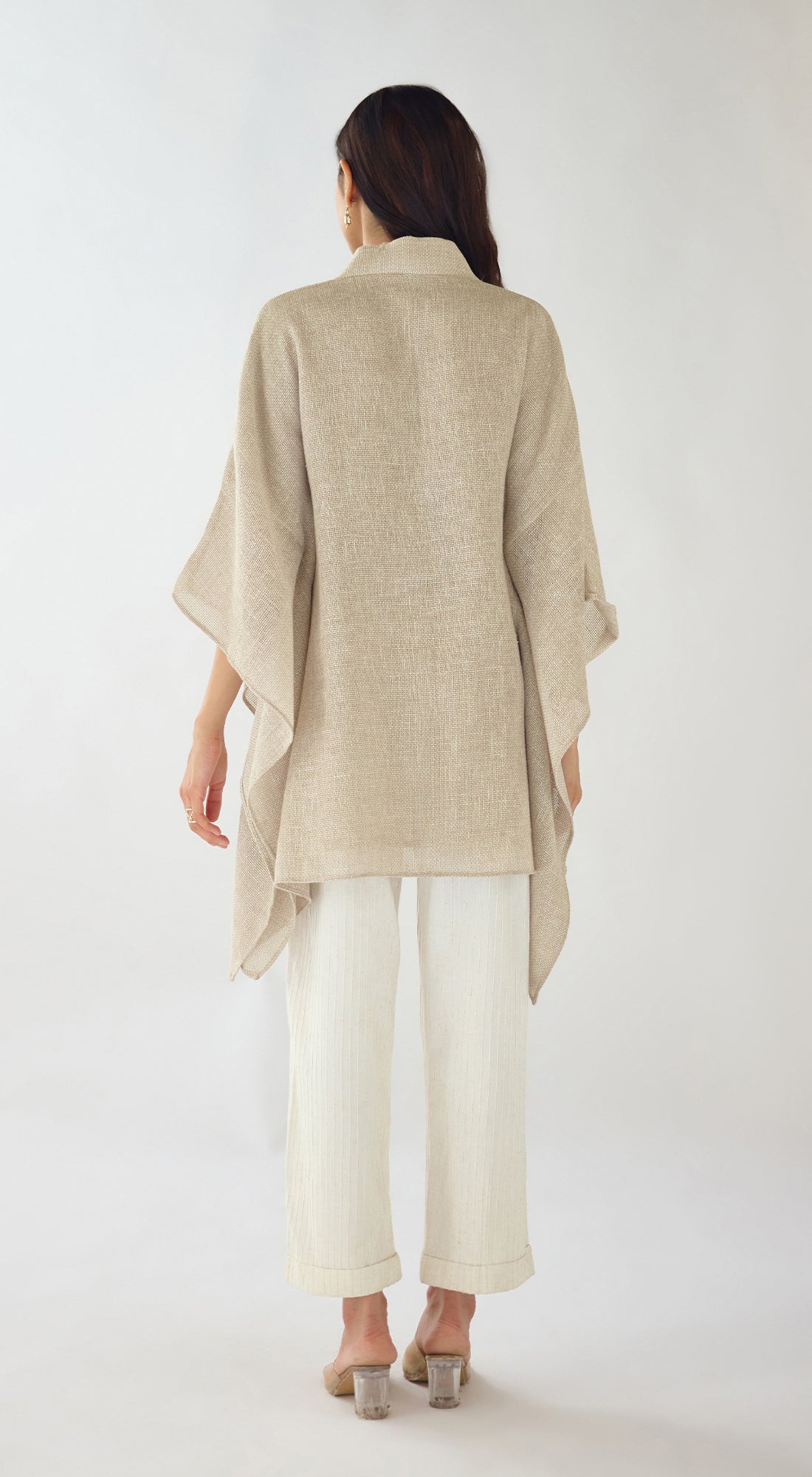 Ivory Stone Drift Embroidered Kaftan Top
