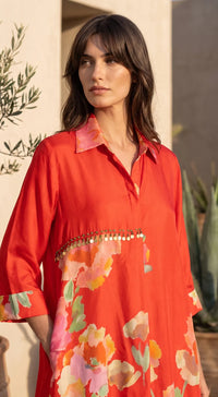 RED FLORA PRINT CO-ORD SET 2