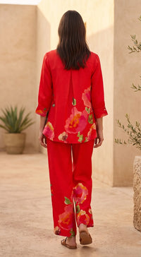 RED FLORA PRINT CO-ORD SET 3