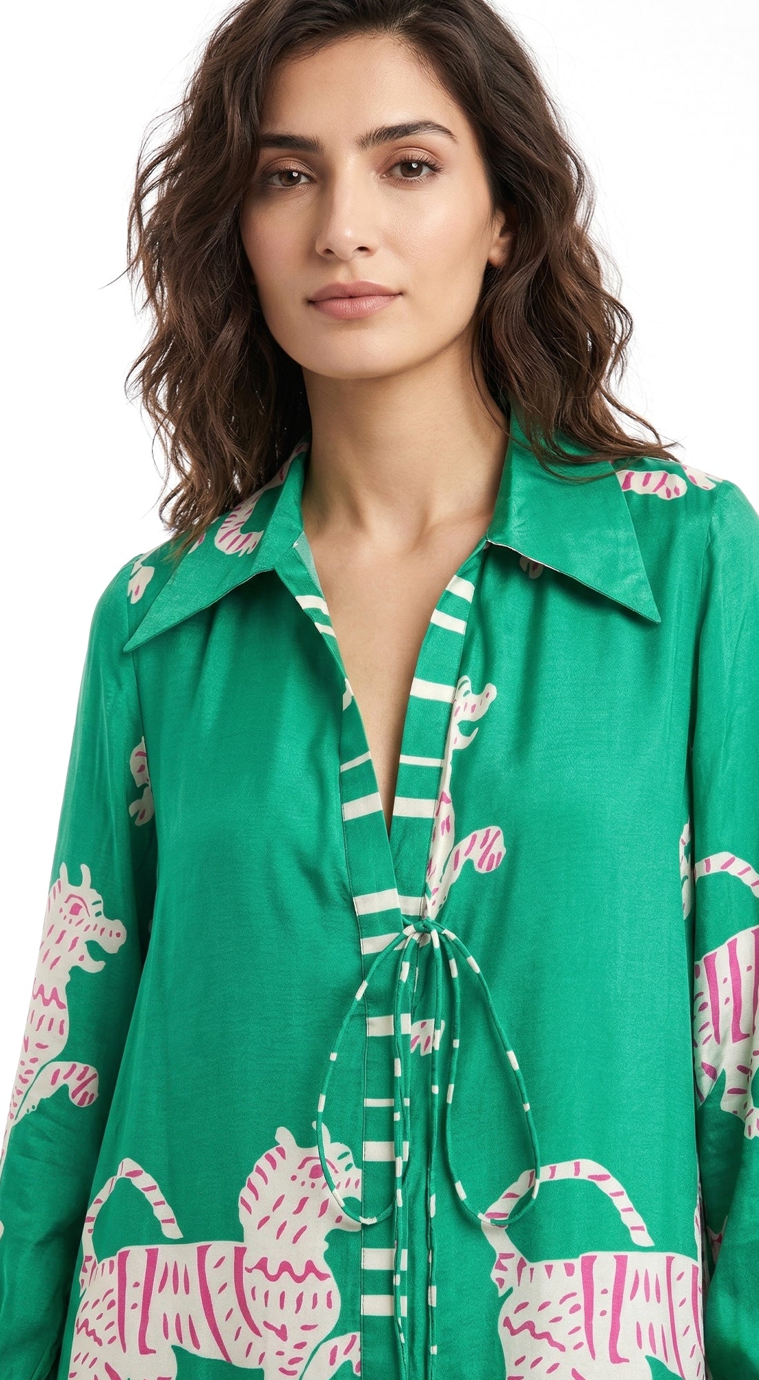 Green Muslin Abstract Co-ord Set