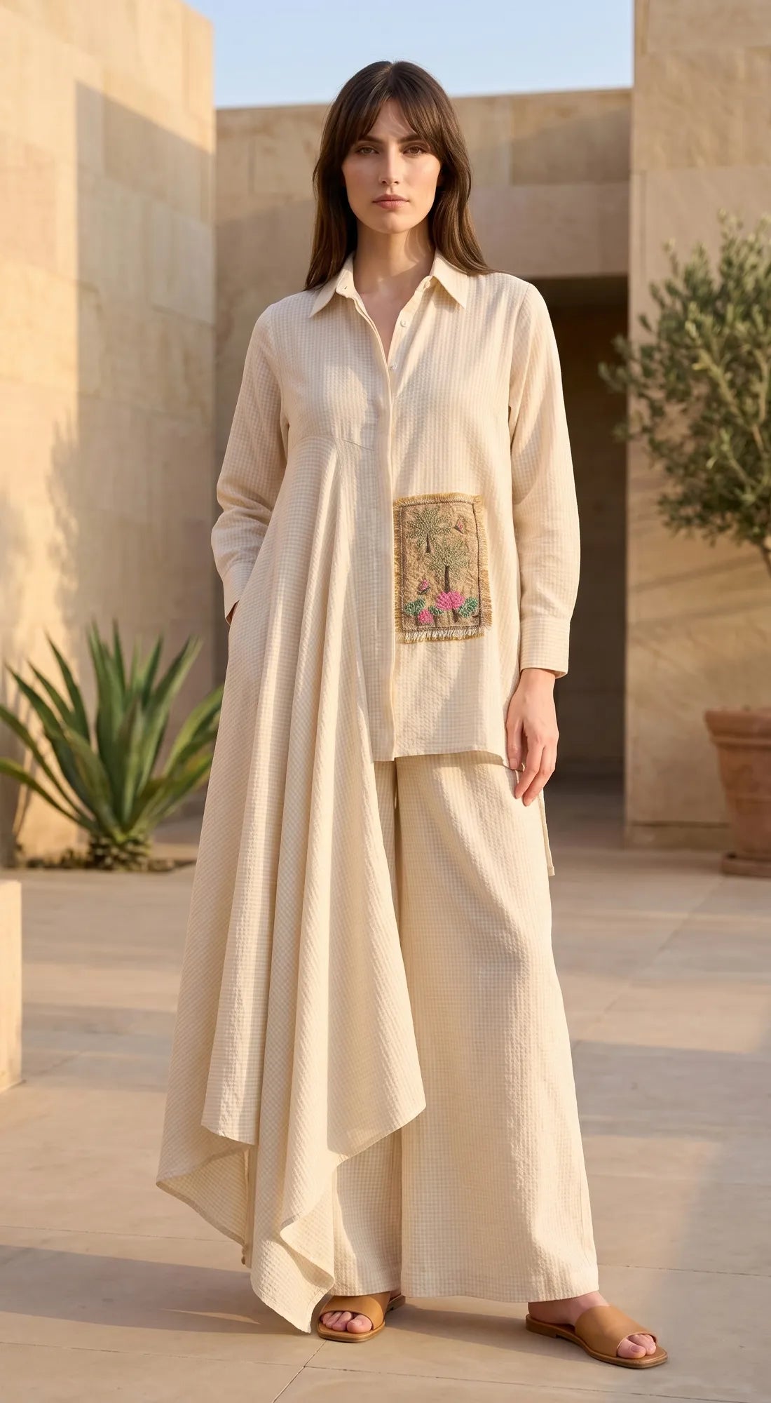 IVORY COTTON CO-ORD SET 1