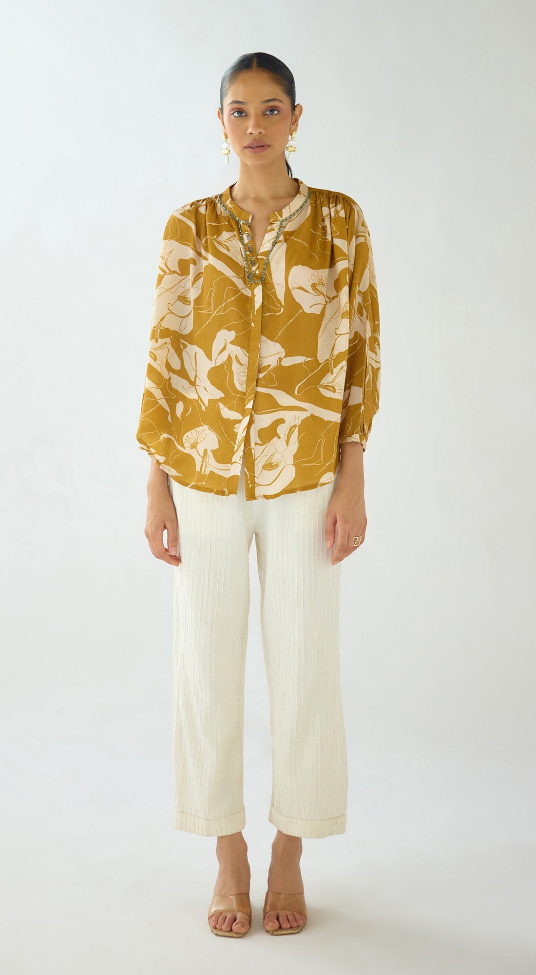 Mustard Flora Muse Muslin Shirt