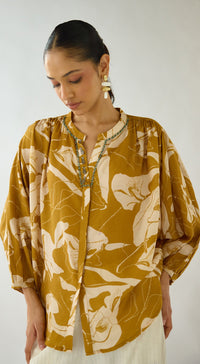 Mustard Flora Muse Muslin Shirt